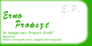 erno propszt business card